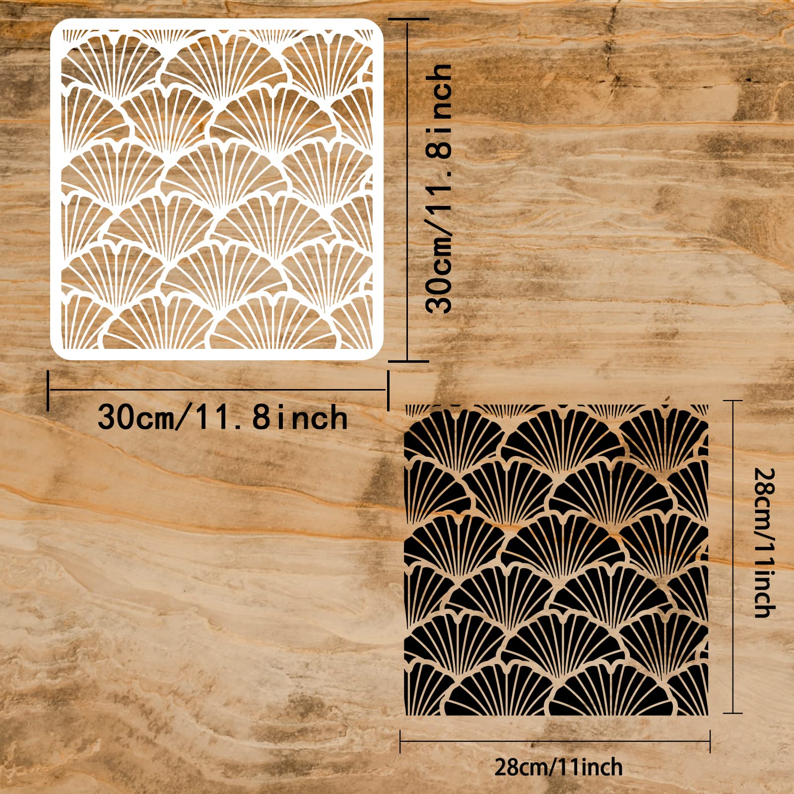 FINGERINSPIRE Pochoir Damassé 29,7 X 21 Cm Pochoir Mural Damassé  Réutilisable Pochoir Floral, image size:1600x1600