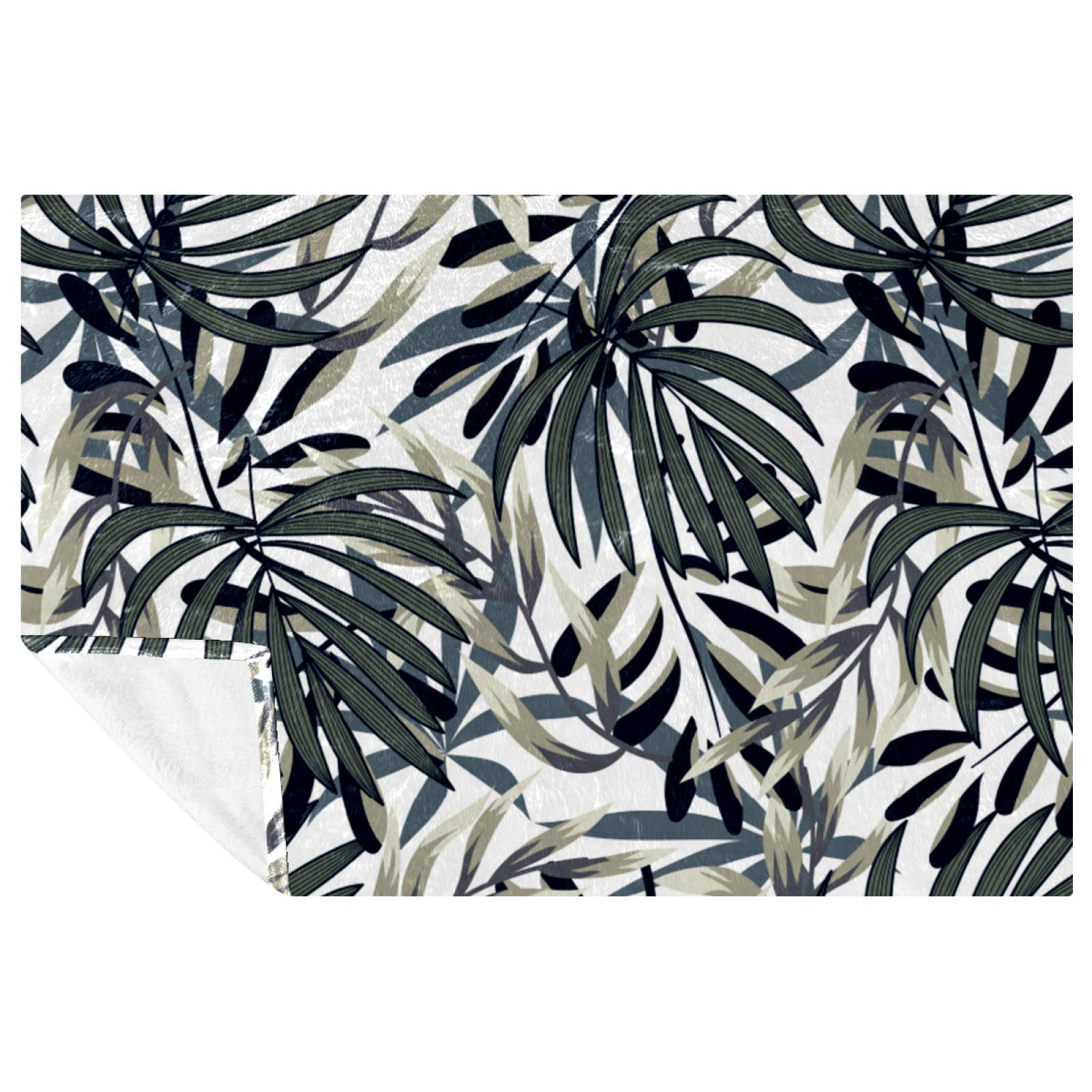 Couverture chaude haut de gamme feuilles tropicales lit 150x100