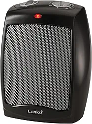 Lasko Aquecedor de mesa ou sob a mesa com termostato ajustável de cerâmica CD09250, 22,8 cm de altura, preto