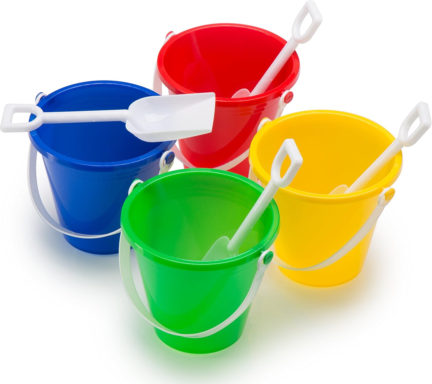 Top Race 5" Inch Beach Pails Sand Buckets and Sand Shovels Set for Kids | Beach and Sand Toys at The Beach | Use for Sand Molds at The Sandbox (Pack of 12 Sets) : Toys & Games