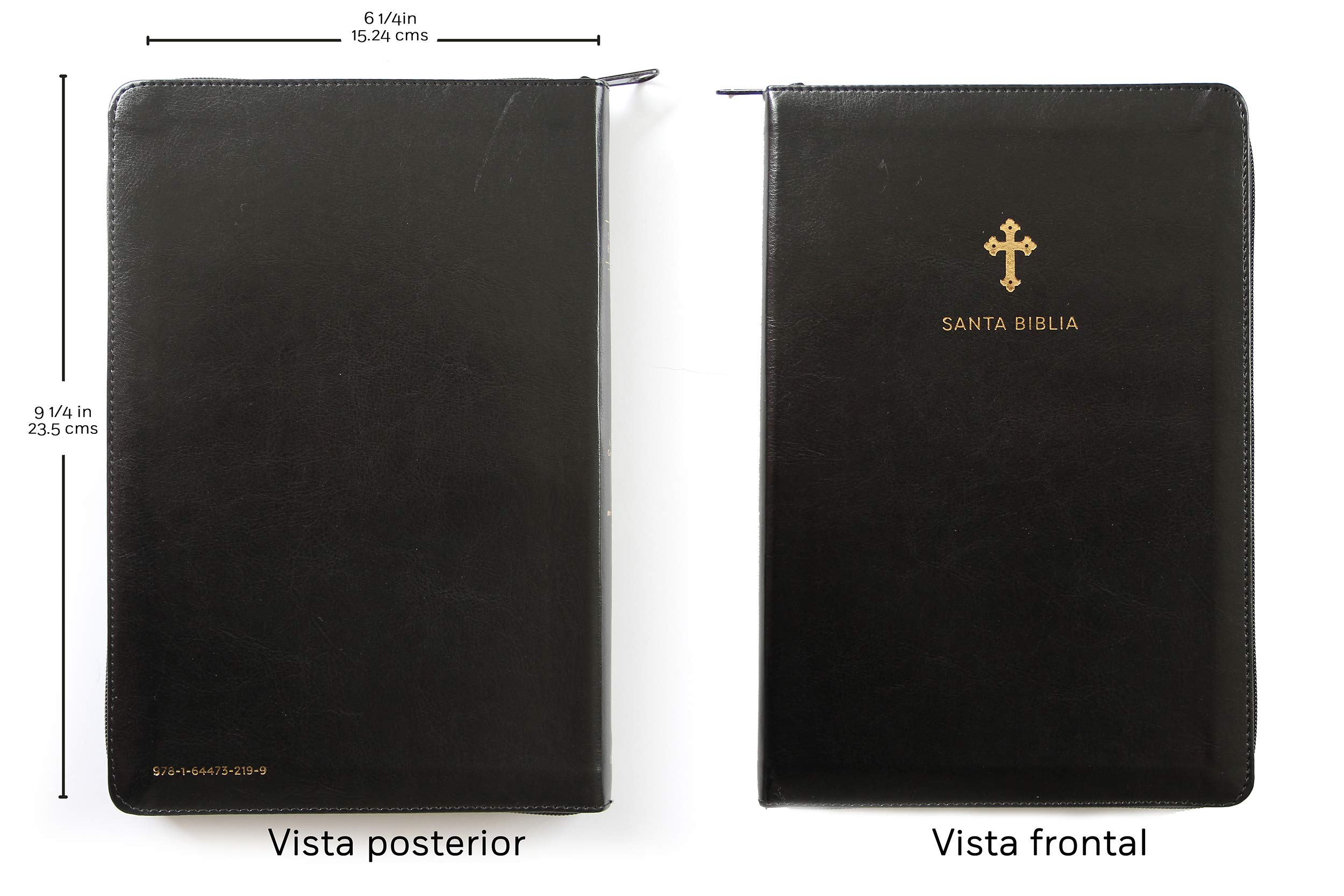 Biblia Reina Valera 1960 Tamaño grande, letra grande piel negra con cremallera / Spanish Holy Bible RVR 1960 Large Size Large Print Black Leather with ... 1960, Negro, Símil Piel, Con Cremallera