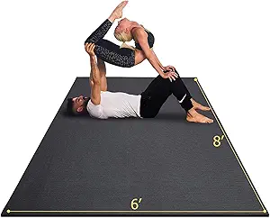 GXMMAT Extra Large Yoga Mat 6'x8'x7mm, Thick Workout Mats for Home Gym Flooring, Non-Slip Quick Resilient Barefoot Exercise Mat, Non Toxic Ultra Comfortable Cardio Mat for Pilates, Stretching, Fitness