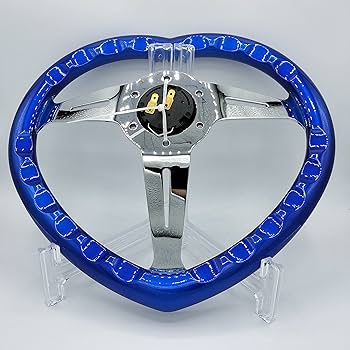 Amazon | ハート ステアリングホイール ハンドル かわいい (ブルー