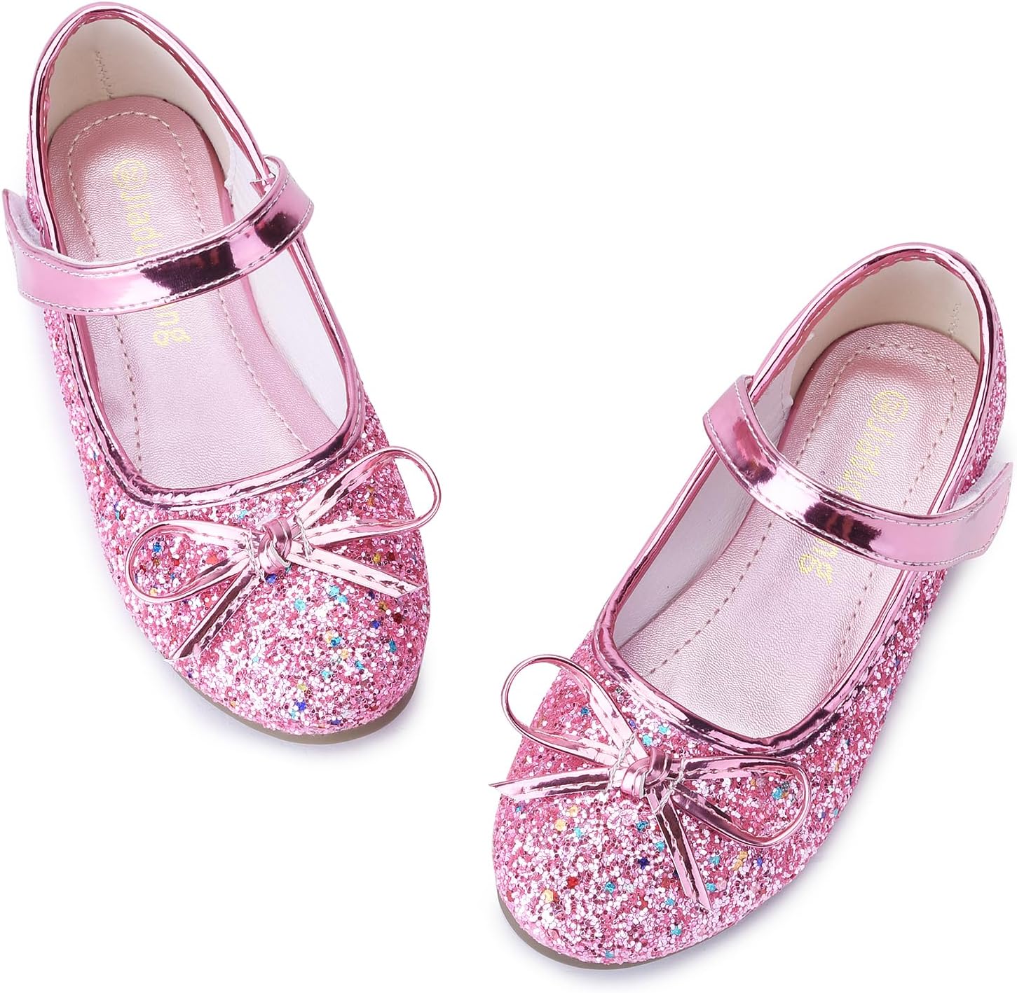 Skeblo Girl's Rainbow Glitter Sequins Ballet Flats Princess Mary Jane Dress Shoes (Toddler/Little Kid)