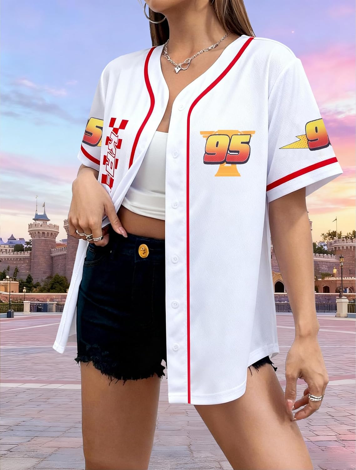 Magic Kingdom Shirt Women Princess Baseball Jersey Magical Castle Graphic Tees Family Vacation Trip Short Sleeve Tops - Image 7