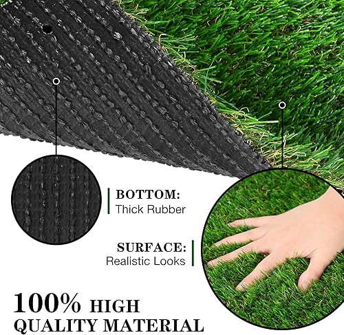 Miniatura 10 de Alfombra de césped artificial de 2 x 6 pies, césped falso grueso y realista para perros, patio, balcón, suelo de cubierta, patio trasero,