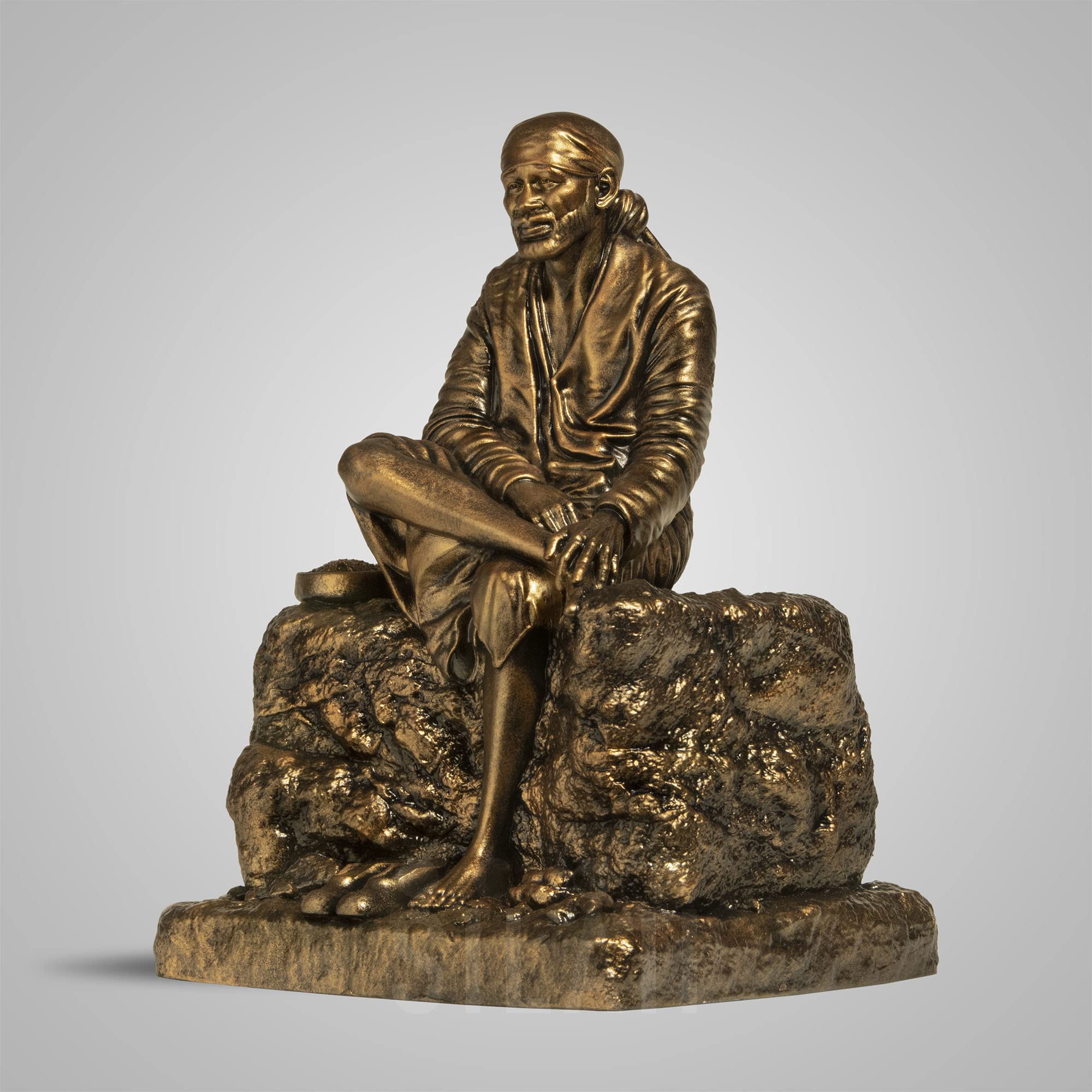 Shirdi Sai Baba Sculpture - Antique Bronze -6