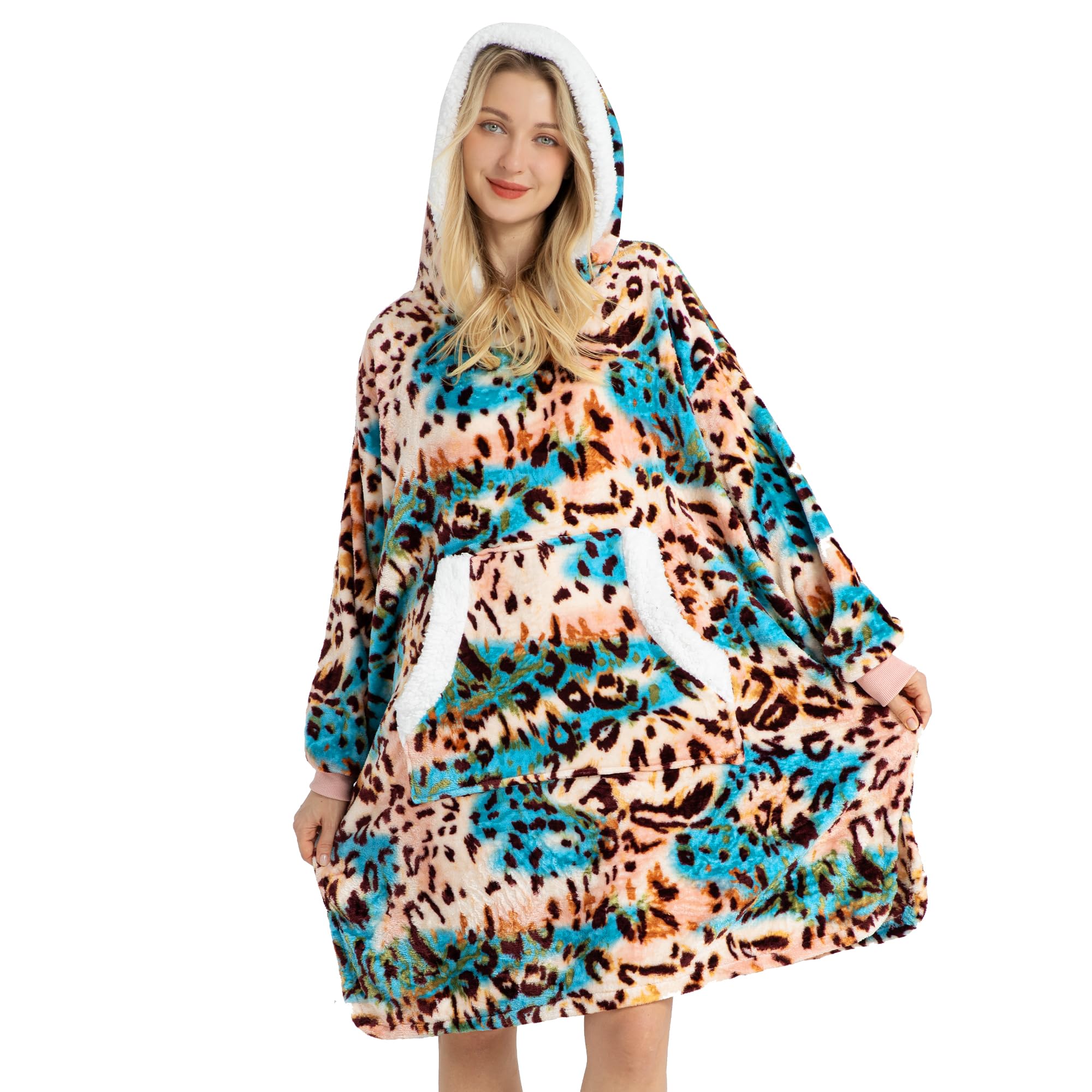 Winthome Light and Soft Blanket Hoodie for Women Men Adults Teens, Oversized Fleece Hoodie, One Size Fits All