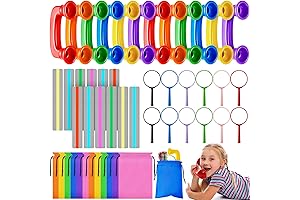 48 Pack Reading Whisper Phones for Kids, Classroom Whisper Strips with 3x Magnifying Glass
