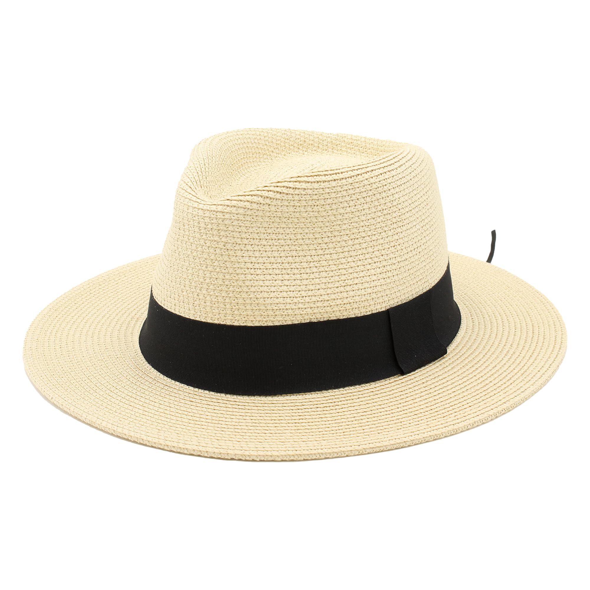 Sombrero Panamá de Verano, Sombrero de Paja Panamá para Mujer y Hombre Unisex, Sombrero de ala Ancha UPF 50 Plegable y Trenzado Intensivo