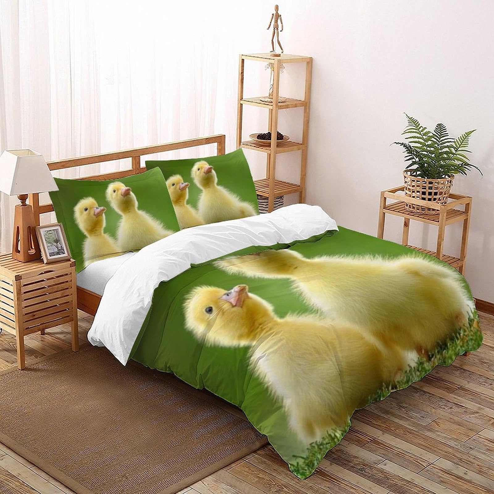 Housse de couette King microfibre thermorégulatrice imprimé animaux 3D