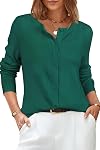 Arach&Cloz Women's 2026 Wool Blend Lightweight Cardigan Sweaters Business Casual Crew Neck Tops