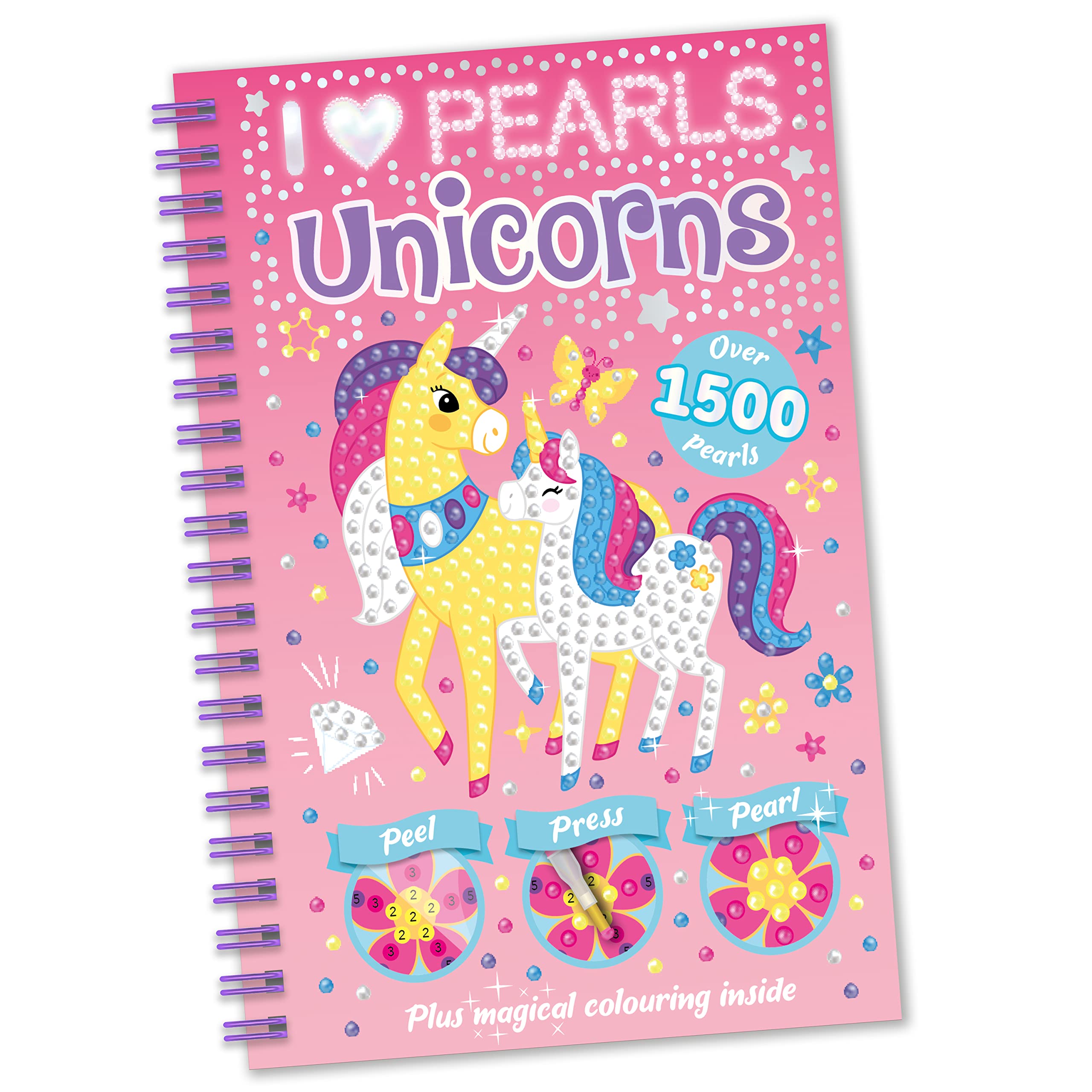 Bookoli - I Love Pearls Unicorns Book - Pearl Art for Kids - Children's Craft Activity Set for Ages 6 to 9 Years - Unicorn Crafts - Includes Over 1500 Pearls - Diamond Painting for Children