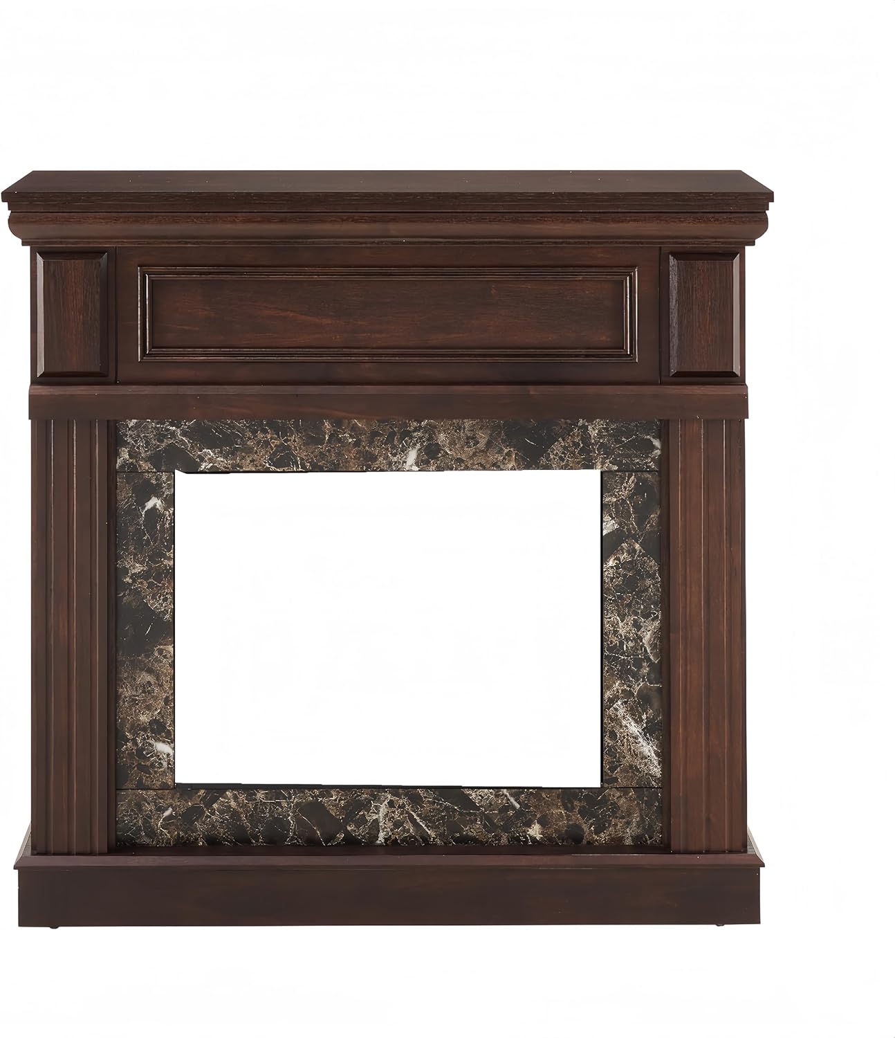 Fireplace Mantel Only, Cherry Finish, 41.34" W x 14" D x 40" H, Freestanding Mantel Surround for Electric Fireplace, Space-Saving Design for Living Room, Bedroom
