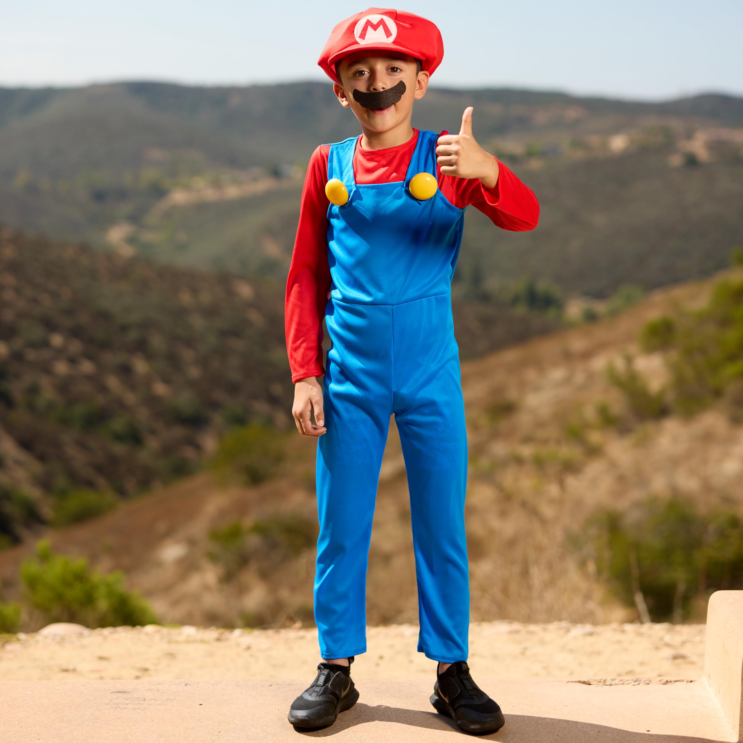 Disguise Nintendo Super Mario Mario kombinezon dla dzieci, oficjalna licencja, zawiera czapkę Mario, fantazyjny strój dla dzieci, kombinezon i wąsy, wiek 3-4, 7-8 lat