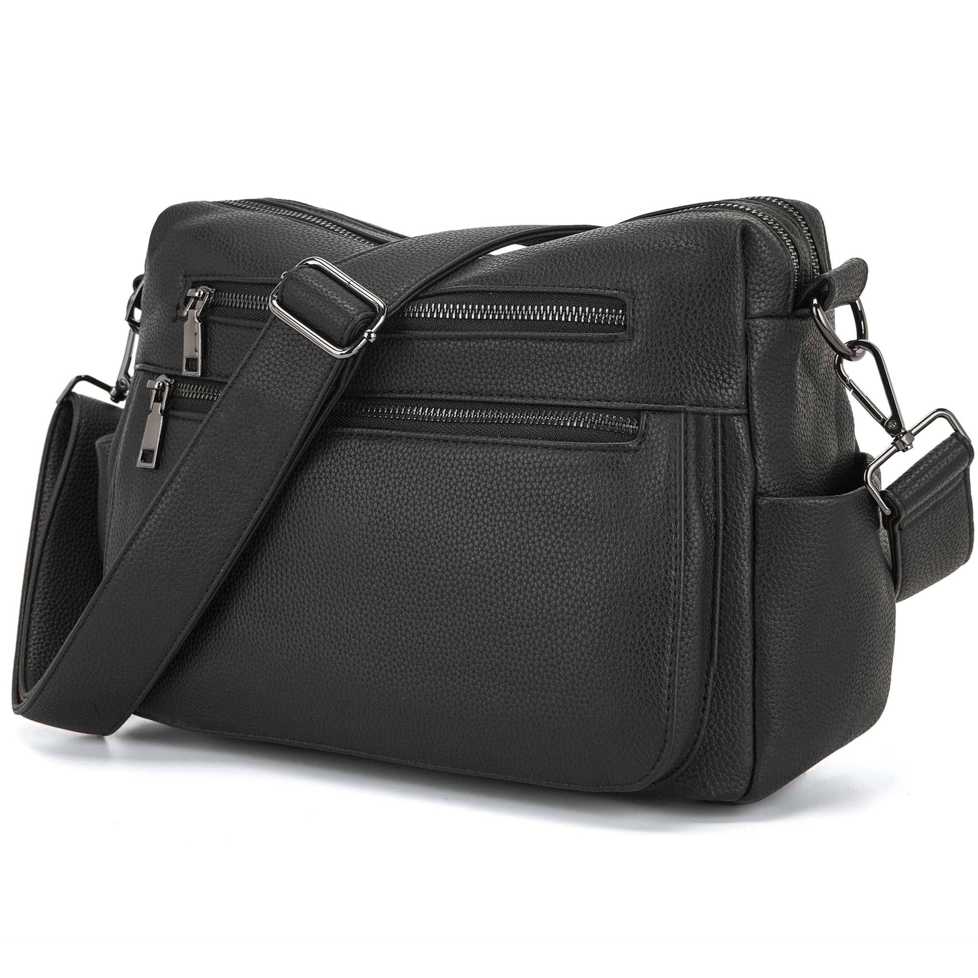 Purse Women Leather Large Work Tote Crossbody Shoulder Bags with 10 Pockets