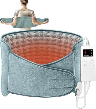 Heating Pad 125 x 31 cm Electric Heat Pad with Automatic Shut-Off and 6 Temperature Levels Heating Pad for Back Neck Shoulders Belly Quick Heating and Machine Washable
