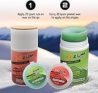 Vista 4 de ZUMWax RUB ON Wax Ski/Snowboard/Nordic Sample Pack - Universal & CHILL - 0.71 oz cada uno, fácil aplicador de corcho, de larga duración, aroma a