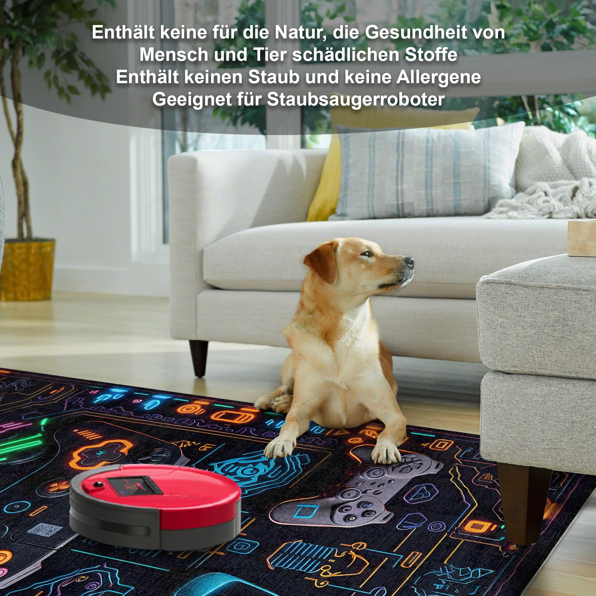 bamyum Blackcat Gamer Bedruckter Teppich Chenille-Druck Maschinell Hergestellt für Spielzimmer, Gamer-Teppiche für Schlafzimmer, Videospiel Waschbarer Gaming-Teppich 120Xx180