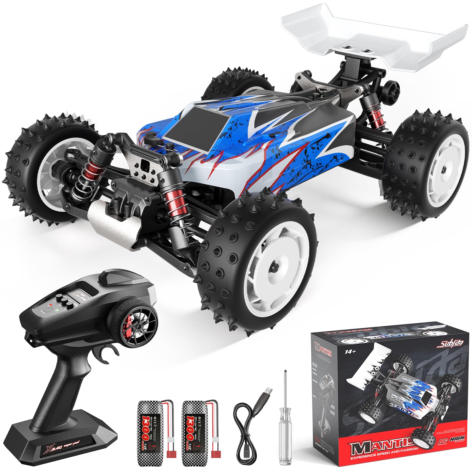 Auto telecomandata 1:16 fuoristrada, 36 km/h, RC Auto 4WD con motore 390, fuoristrada con 2 batterie, RC Truck per adulti e bambini, regalo per ragazzi