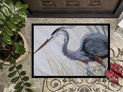 Miniatura 3 de Caroline's Treasures JMK1017JMAT - Tapete de caza de rana garza azul, 24 x 36 pulgadas, tapete para puerta delantera, interior y exterior, para