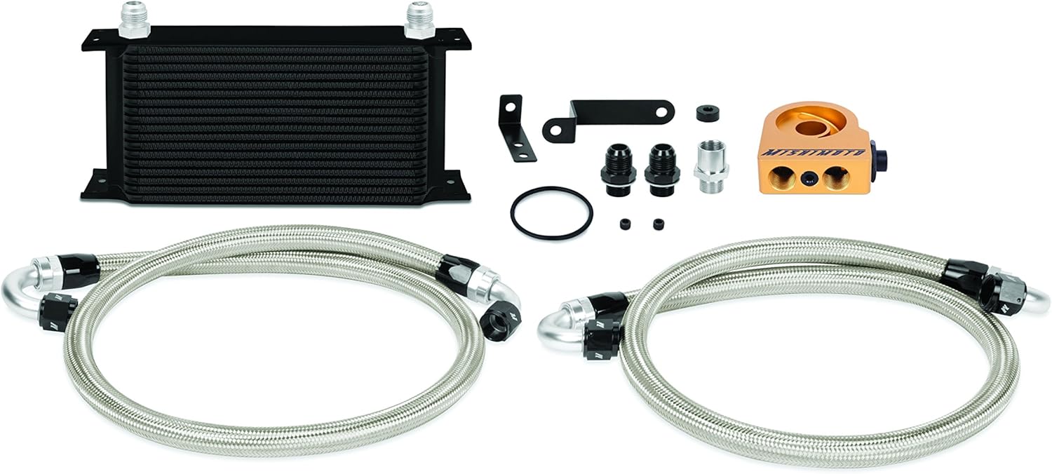 Mishimoto MMOC-STI-08TBK Oil Cooler Kit Thermostatic Compatible With Subaru STI/WRX 2008-2014 Black