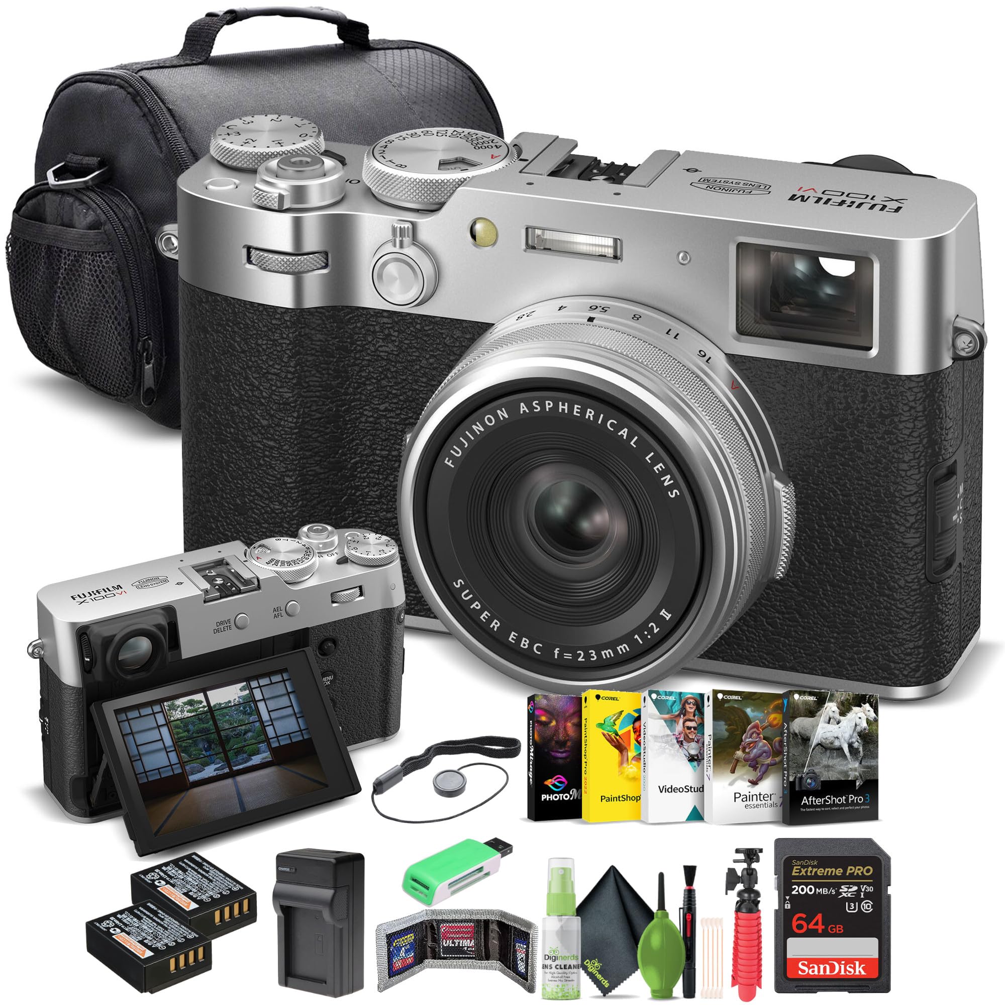 Sponsored Ad - FUJIFILM X100VI Digital Camera (Silver) (16821822) + 64GB Card + Card Reader + NP-W126 Battery + Charger + Photo Software + Carry Case + Flex Tripod + Memory Card Wallet + Cleaning Kit + Cap Keeper