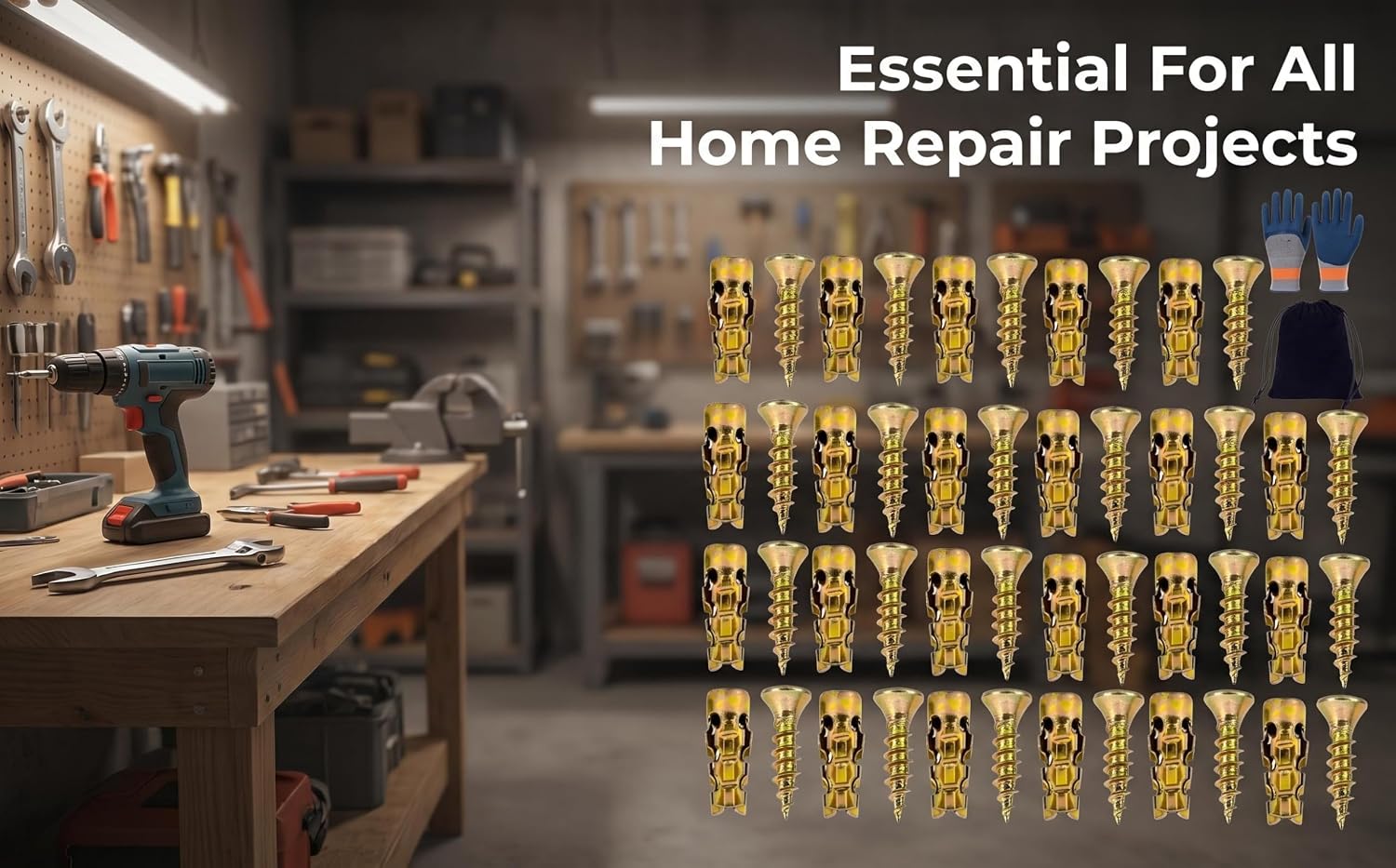 6x14mm Short Expansion Screw Set,Cabinet Hinge Repair Screws&Stripped Thread Restoration Anchors,Heavy Duty Wall Anchors for Wood/Tile/Stone/Concrete,Fits 6mm Drill Holes,30/50/100PCS Available