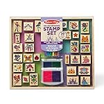 Melissa & Doug Deluxe Wooden Stamp and Coloring Set - Fairy Tale (30 Stamps, 6 Markers, 2 Durable 2-Color Stamp Pads) Fairy Tale-Themed Wooden Stamps for Kids and Coloring Activity Set