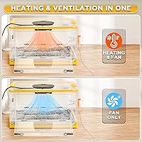 Vista 16 de TURBRO 55L Pet Incubator, Precision Temperature Control for Puppy & Kitten Care, with Adjustable Fan Speed, Multifunctional LED Panel, Respiratory