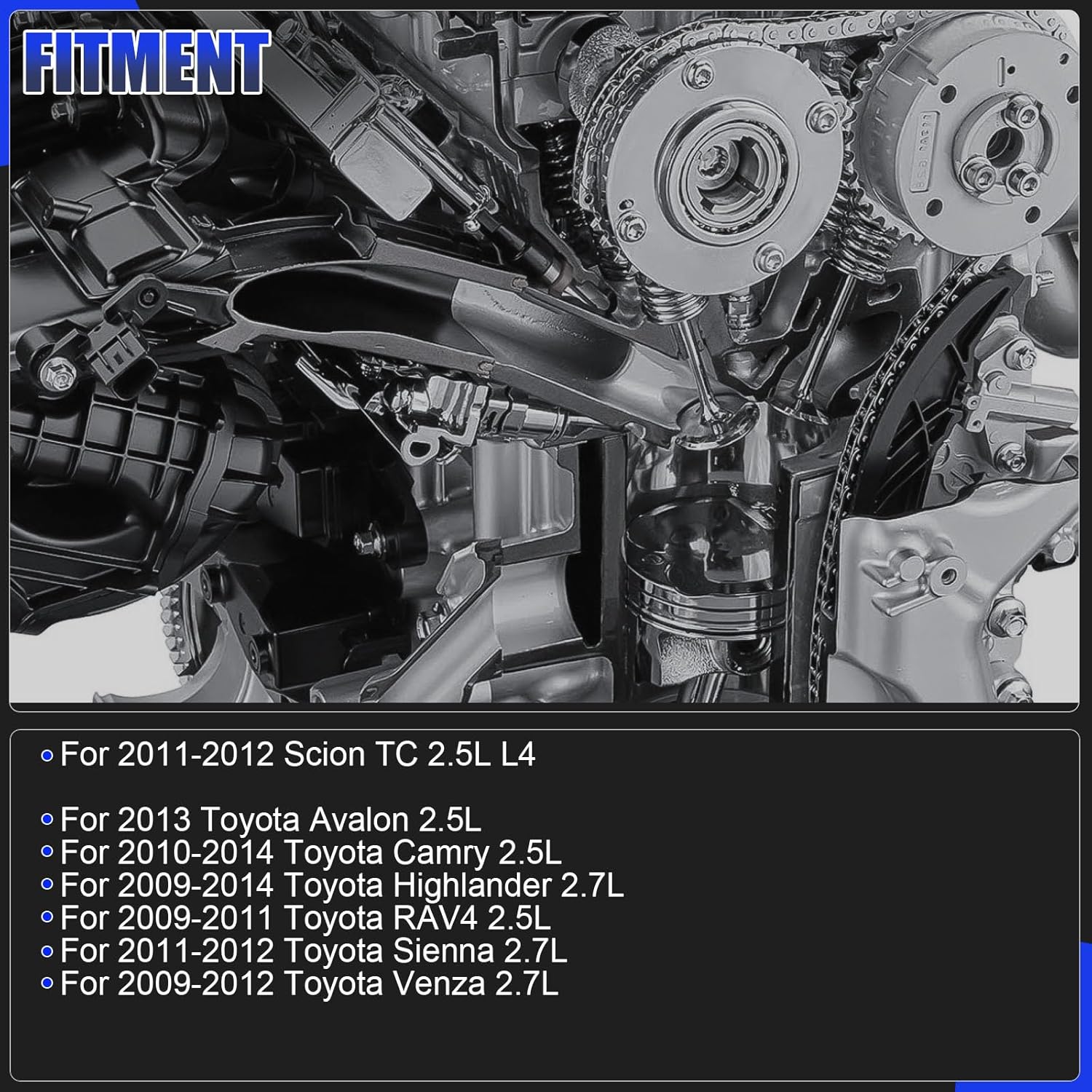 Timing Chain Kit with Guide Gear Tensioner VVT Sprocket, For Toyota Avalon Camry Highlander RAV4 Sienna Venza, For Scion TC, OE: 13070-0V013 13050-0V010