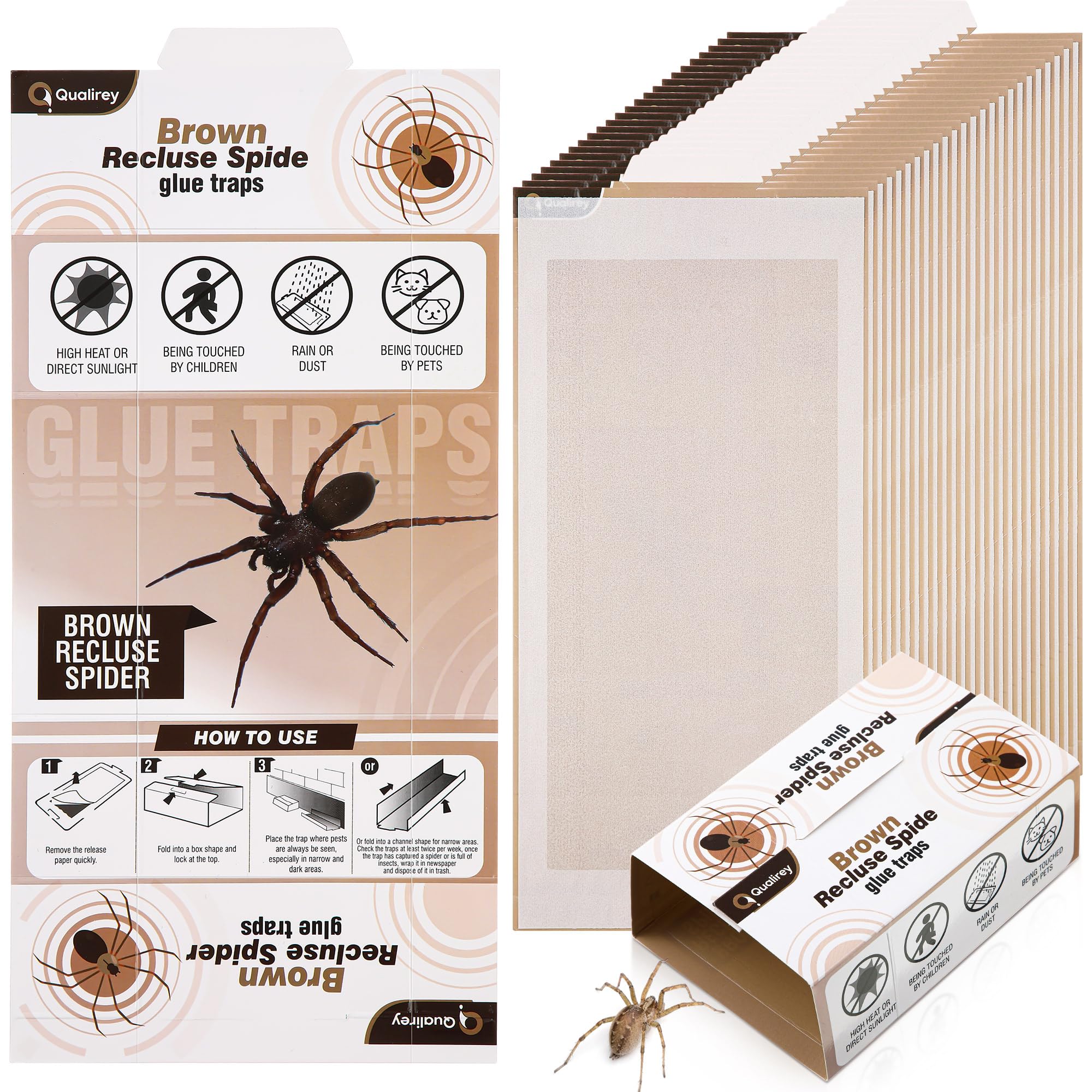 Pièges à araignées d'intérieur lot de 24 grandes plaques de colle contre insectes rampants