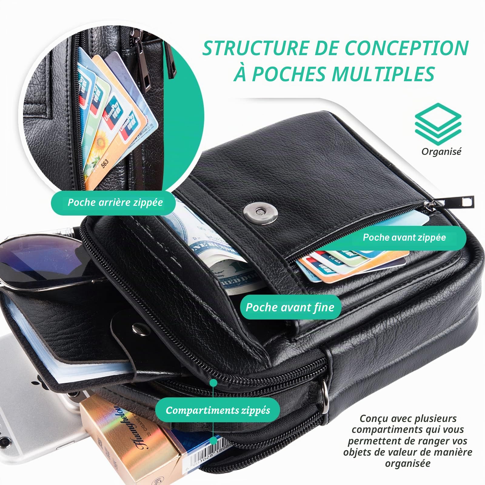 Cuir Étui à clip ceinture pour Galaxy S25 S24 S23 Ultra S25+ S22 S9 S8 Plus, Ceinture Porte-téléphone avec Loop pour iPhone 16 15 14 13 12 11 Pro Max XR 7 8 6s Plus
