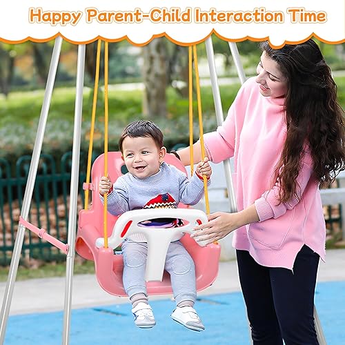 Miniatura 6 de Columpio 3 en 1 para bebé, plegable para interiores y exteriores, columpios multifuncionales para niños de 6 meses en adelante, fácil de montar y