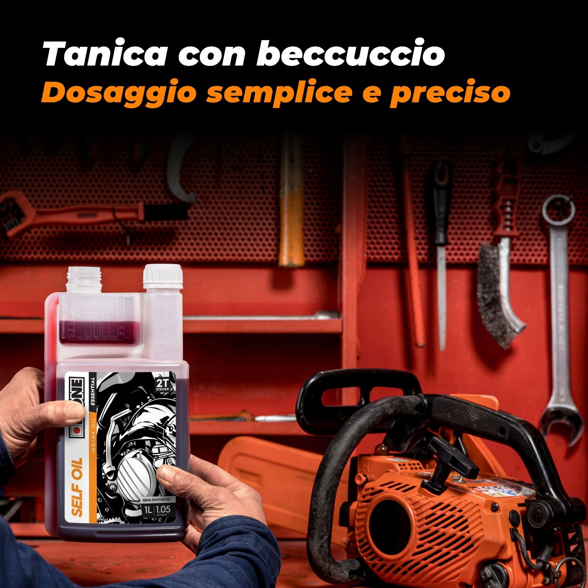 IPONE - Olio Motore 2 Tempi - Semisintetico - per Tutti i Motori 2 Tempi da Giardinaggio - Tanica da 4 Litri