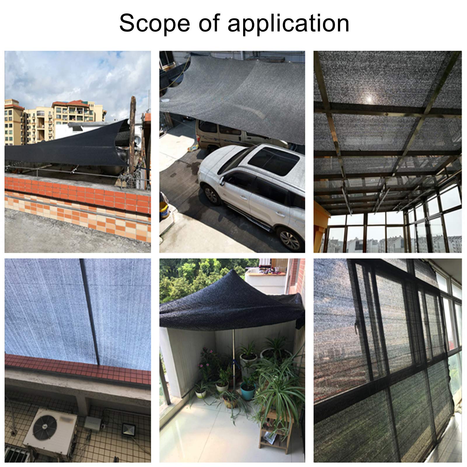 80% Paño be Sombra,Malla Sombreadora Sun Net Negro,Malla be Ocultación para El Hogar,Malla de Sombreo Permeable Al Aire,para Patio,Jardín,Cochera,Disponible en 43 Tamaños (5x10m)