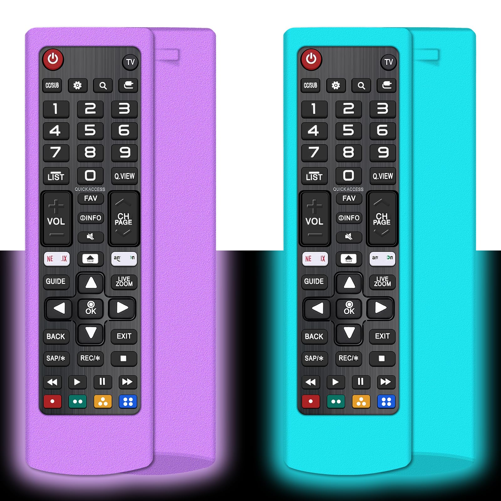 Uniwersalny pilot zastępczy bez konfiguracji pasuje do LG All TV Remote z zabezpieczeniem przed zgubieniem miękki silikonowy pokrowiec ochronny kompatybilny z telewizorami LG All Smart LCD LED HDTV