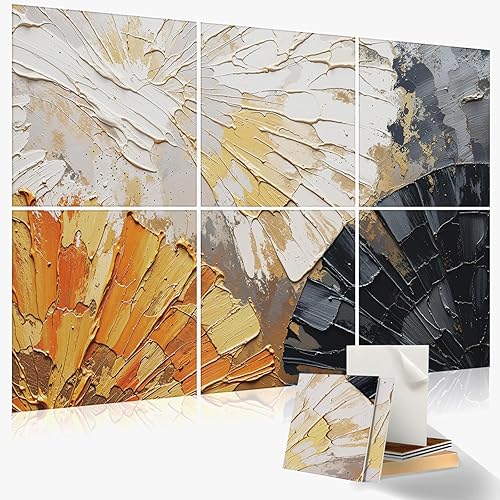Miniatura 9 de Paquete de 9 paneles acústicos de arte para pared, paneles absorbentes de sonido de 48 x 36 pulgadas, paneles decorativos de amortiguación de
