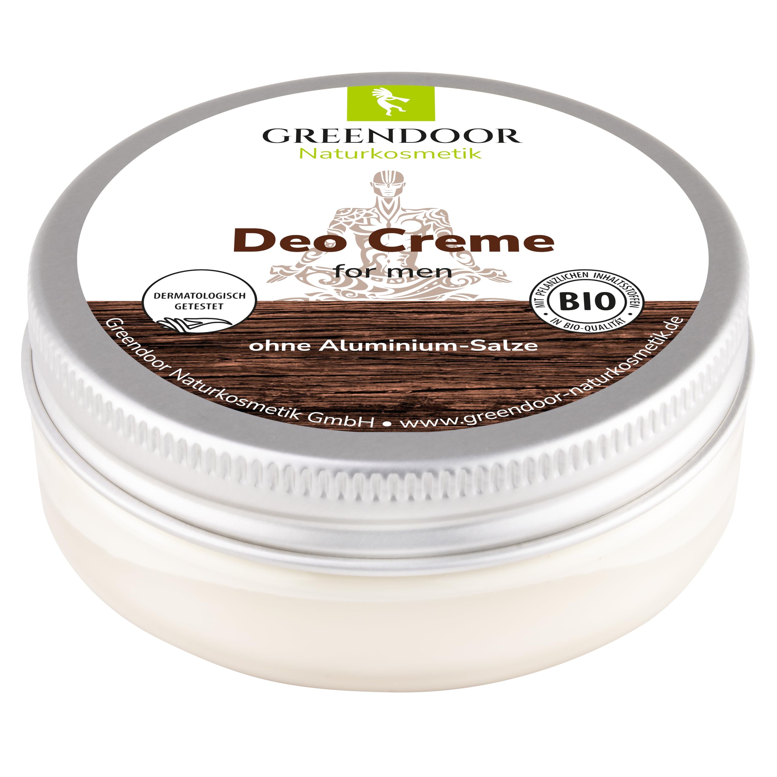 GREENDOOR kraftvolle Männer Deo Creme 50ml, für 6 Monate ohne Körpergeruch, natürliches Deodorant mit männlichem Duft, anti Schweißgeruch ohne Aluminium, Natur Kraft für frische Achseln, vegan