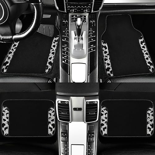 Miniatura 14 de CAR PASS - Tapetes para automóvil con diamantes de imitación y almohadilla para el talón, antideslizantes, de cloruro de polivinilo, impermeables
