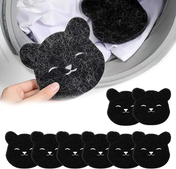 URYVAIW Lot de 8 Boules Anti-Poils Lave-Linge, Épurateur de Poils d'Animaux Réutilisable, Capteur de Peluches pour Machine à Laver et Sèche-Linge (Accessoire Chat et Chien) - 1