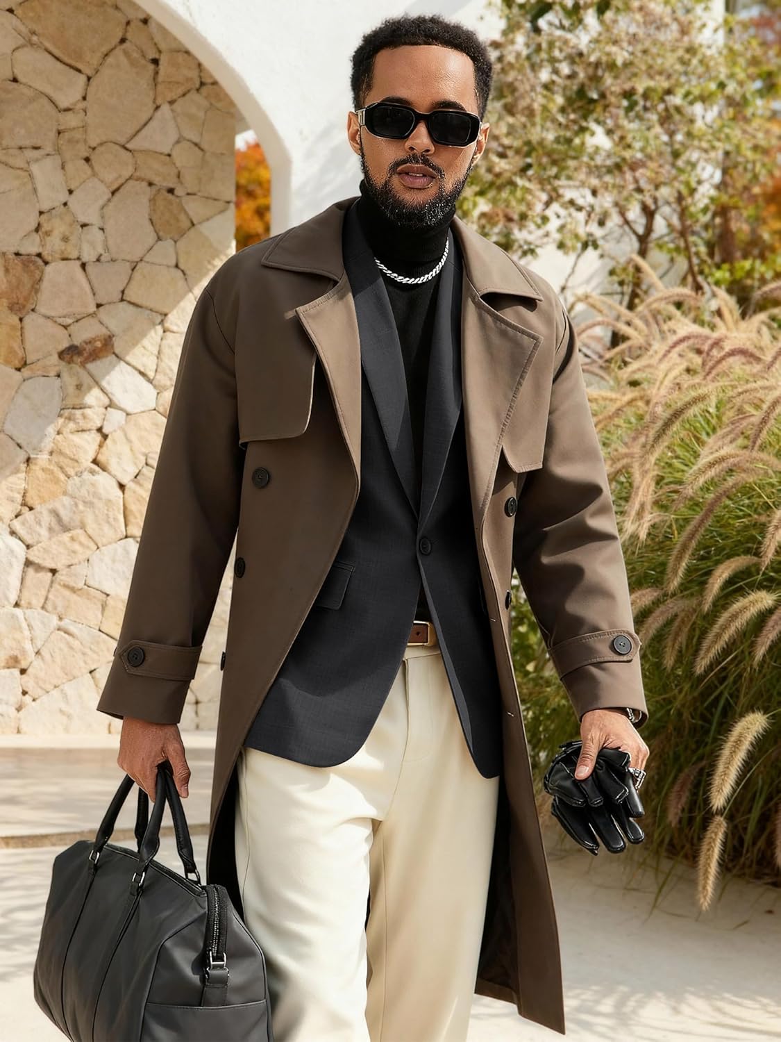 MAGE MALE Men’s One Button Suit Jacket Elegant Solid Color Blazers Slim Fit Lightweight Sport Coats Blazer