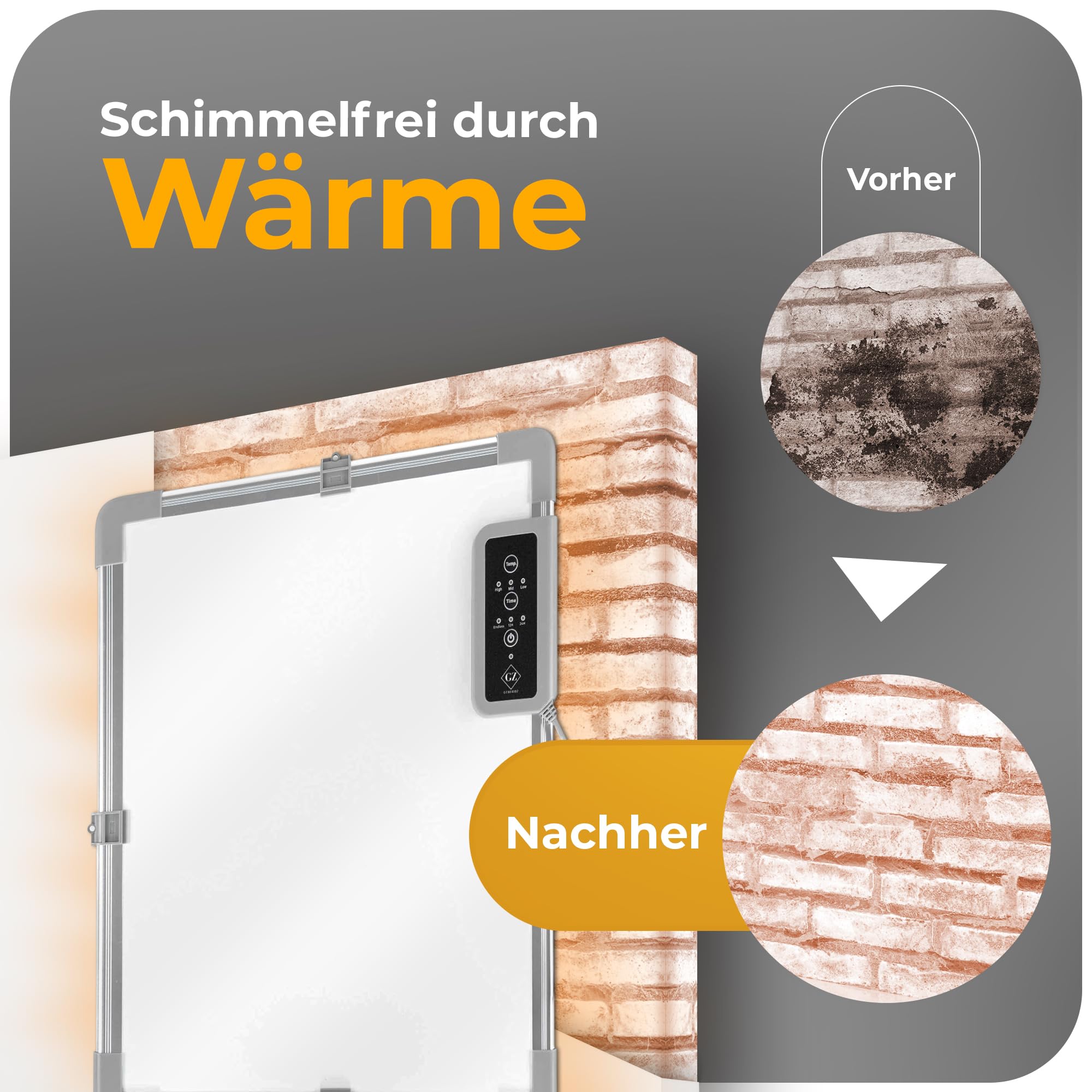 Schimmelentferner Wand - Alternative zum Schimmelspray und Schimmelfarbe ohne Chemie - Profi Infrarot Schimmel entferner - Anti Schimmel set XL