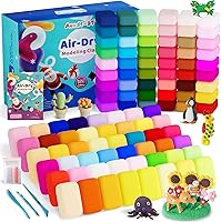 Air Dry Clay 102 Colors for Kids - Non-Sticky Modeling Clay Kit with Tools, Soft DIY Model Magic Crafts Gift for Boys Girls