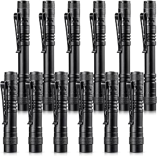 LED Pocket Pen Light Flashlight Small Mini Flashlight Handheld Pen Lights Penlight with Clip for Camping, Outdoor, Emergency (12 Pieces)