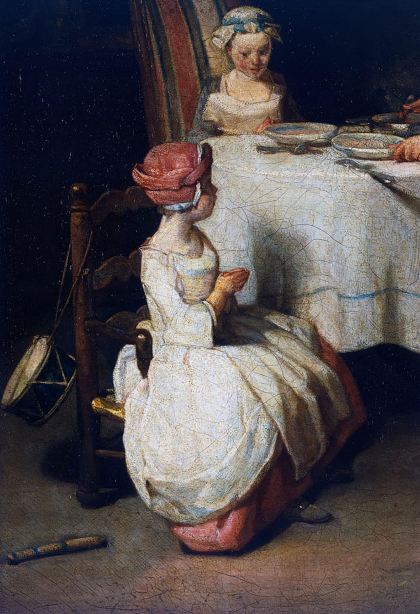 Pintura sobre lienzo Le Benedicite de Chardin para transformar paredes aburridas 5