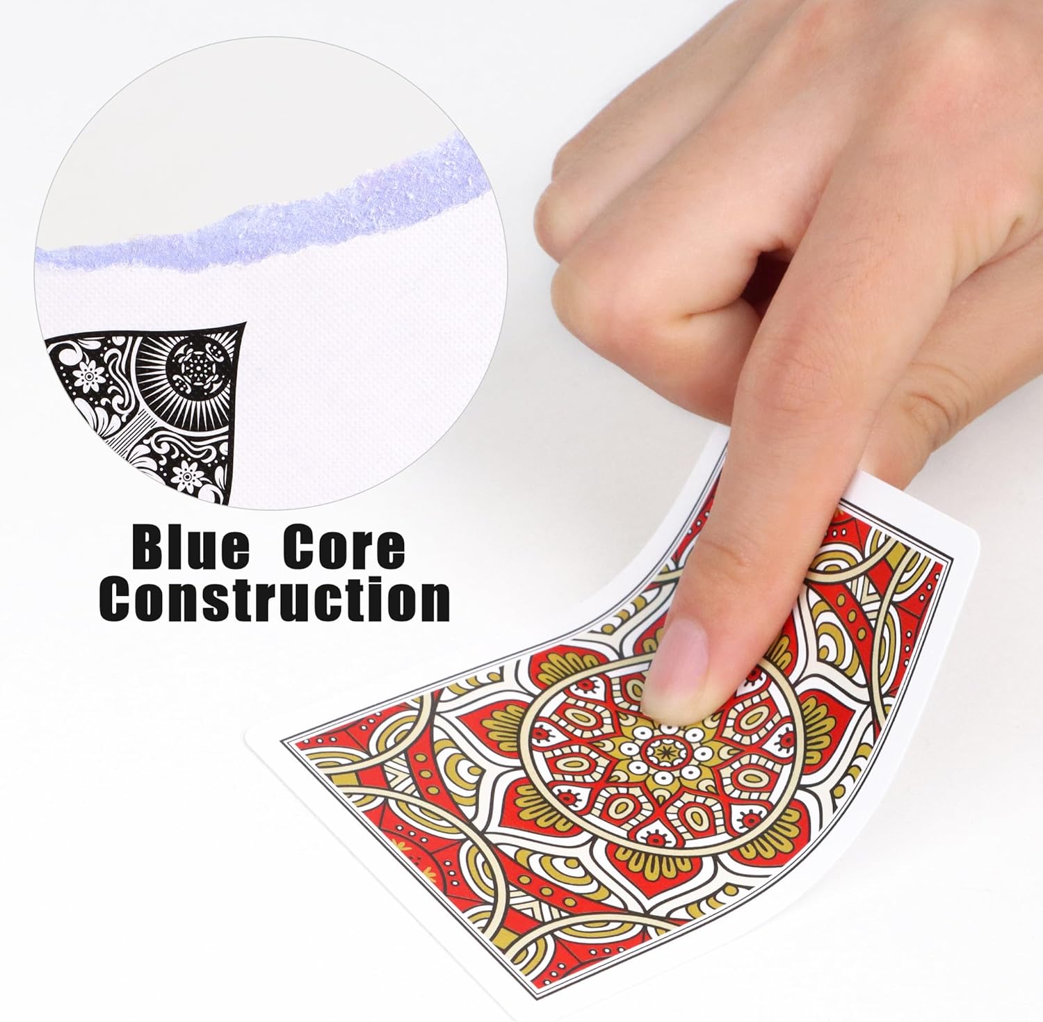 Playing Cards 2 Pack, Deck of Cards, Standard Poker Card Set for Adults,Easy Shuffle Unique Design Fun Card for Blackjack,Euchre,Go Fish Card Games (Blue/Red)