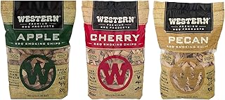 Ultimate Western BBQ Smoking Wood Chips Variety Pack Bundle (3)- Apple, Pecan, and Cherry Flavors