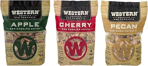 Ultimate Western BBQ Smoking Wood Chips Variety Pack Bundle (3)- Apple, Pecan, and Cherry Flavors