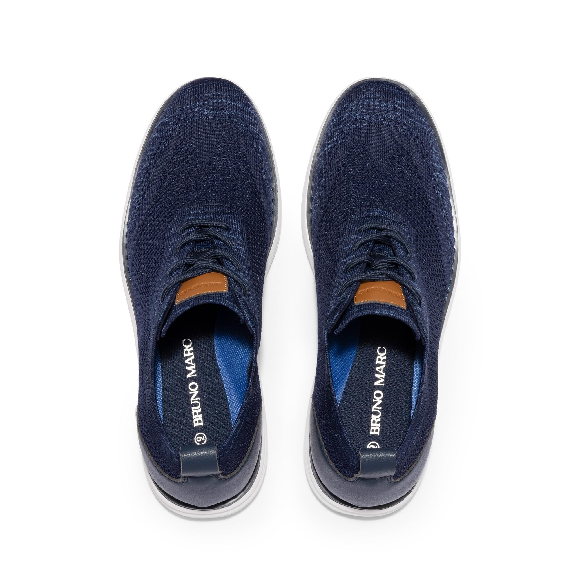 Bruno Marc Zapatos de Cordones Transpirables Zapatillas de Vestir Oxfords Clásico Formales Derby para Hombre Verano Casuales,Size 47,Azul Claro,GRAND-02